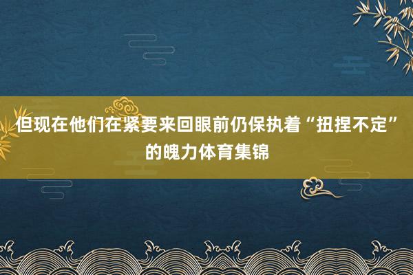 但现在他们在紧要来回眼前仍保执着“扭捏不定”的魄力体育集锦